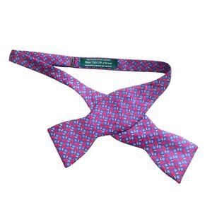 Beau Ties Ltd of Vermont 100% silk popsicle bow tie pink blue